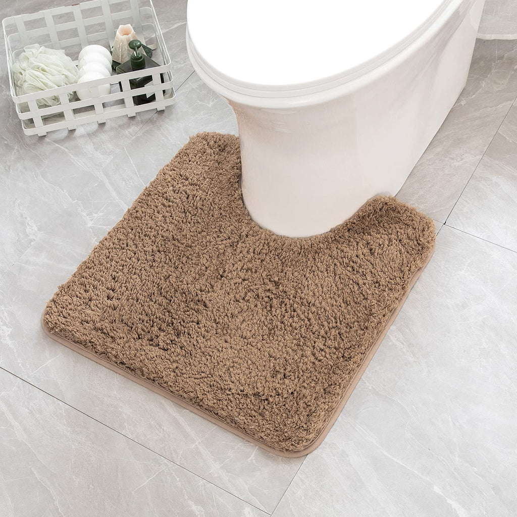 Memory Foam Bath Rug Non Slip Absorbent Soft Velvet Bathroom Mat, Bath Room  Mats for Shower Floor Tub-brown