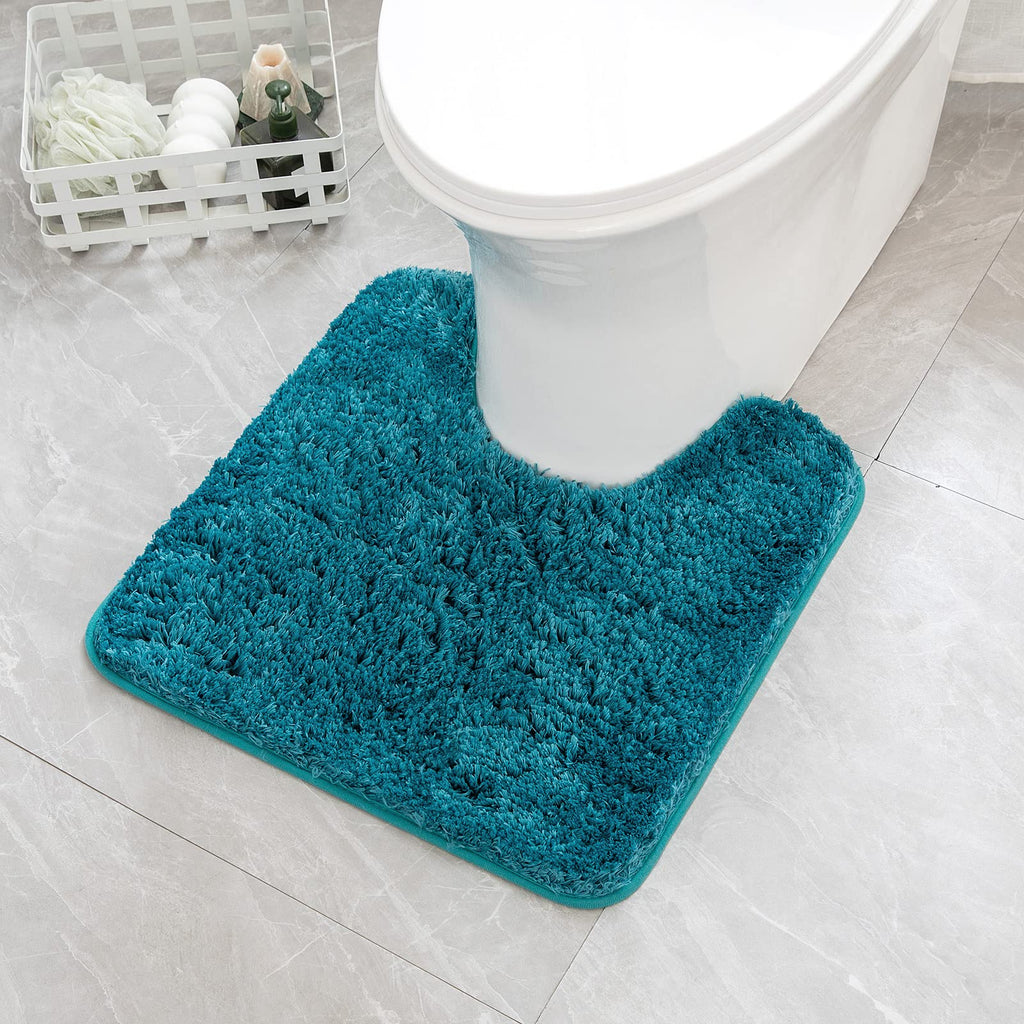 Non-Slip Memory Foam Shower Mat - Turquoise Blue - 24 x 16 inch
