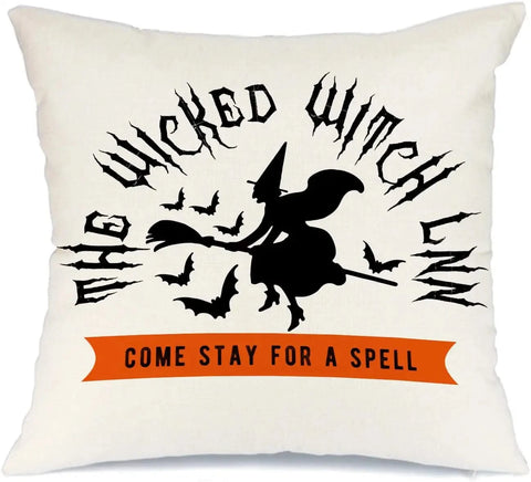 MIULEE Halloween Decor Pillow Covers Fall Decorative Throw Pillow Cases Farmhouse Linen Pillowcases Black Trick or Treat Pumpkin Bat Truck for Sofa 4 Pack