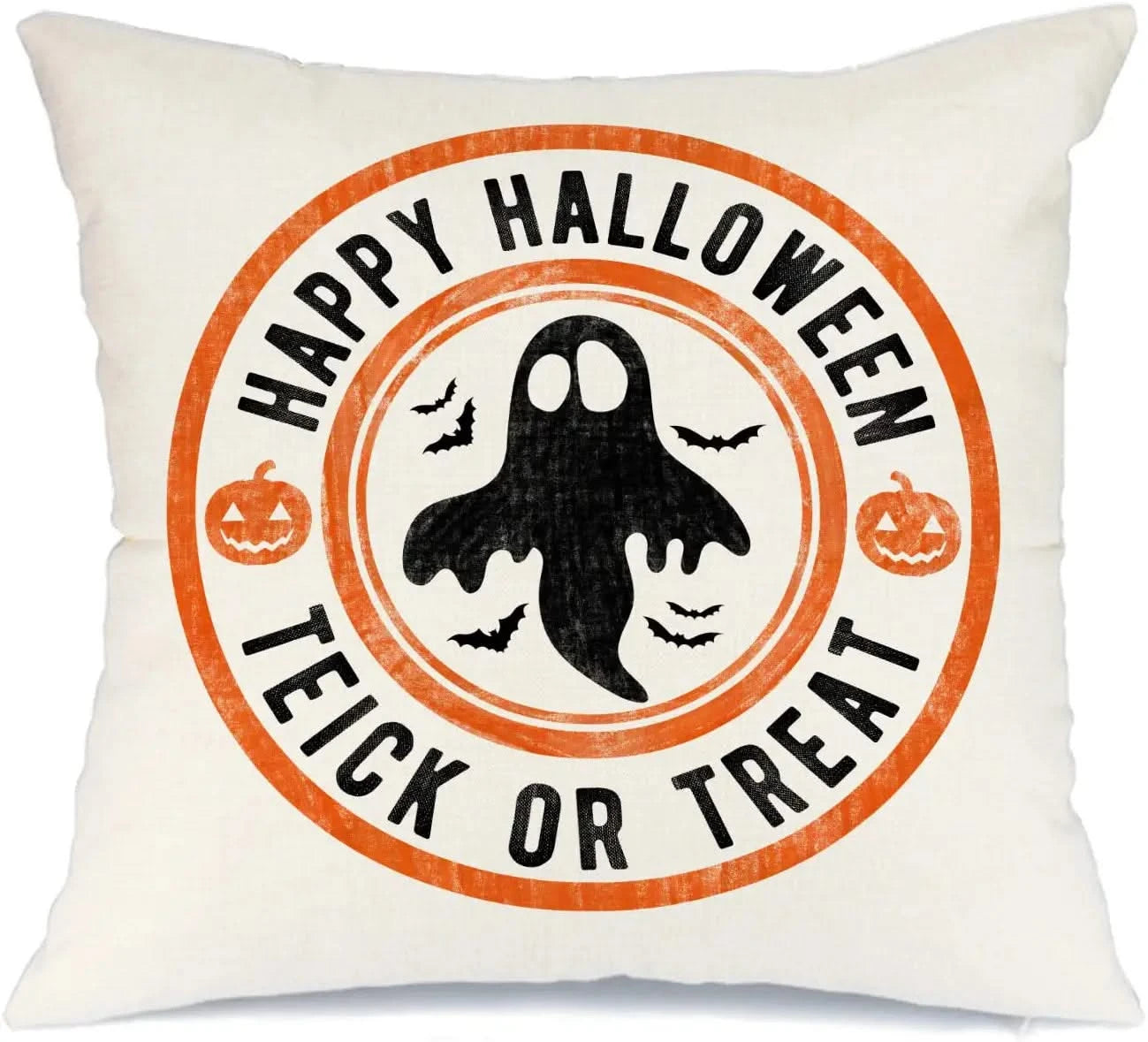 MIULEE Halloween Decor Pillow Covers Fall Decorative Throw Pillow Cases Farmhouse Linen Pillowcases Black Trick or Treat Pumpkin Bat Truck for Sofa 4 Pack