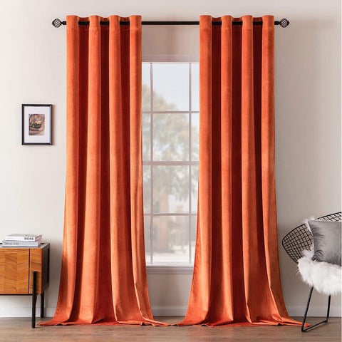 MIULEE Blackout Velvet Curtains Solid Soft Grommet Thermal Room Darkening Curtains Drapes 2 Panels.