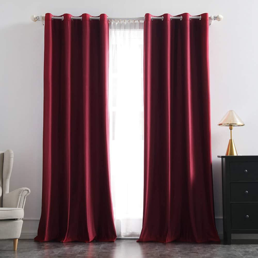 MIULEE Blackout Velvet Curtains Solid Soft Grommet Thermal Room Darkening Curtains Drapes 2 Panels.