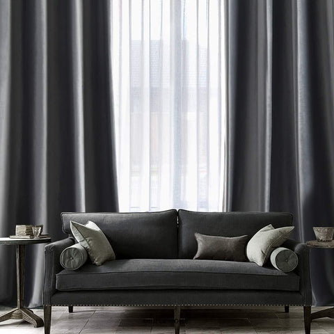 MIULEE Grey Blackout Velvet Curtains Solid Soft Grommet Thermal Room Darkening Curtains Drapes 2 Panels.