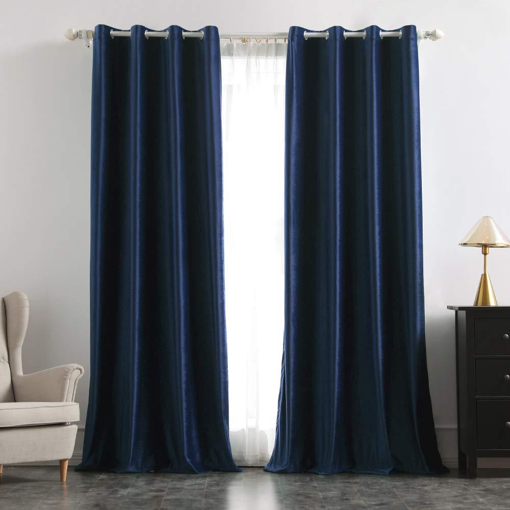  MIULEE 2 Panels Solid Color Sheer Curtains 108 Inch