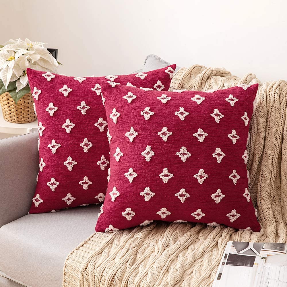 Set of 2 Decorative Throw Pillow Insert Quilting, Sofa Pillow