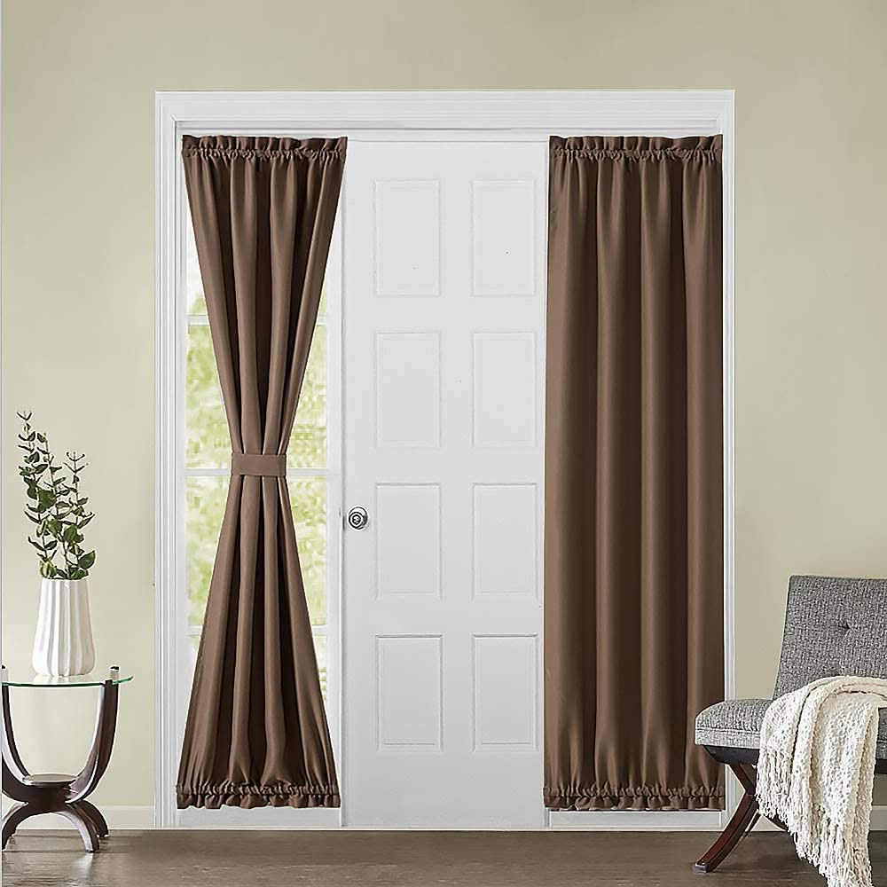 MIULEE Sidelight French Door Blackout Curtain Thermal Insulated Drapes Light Blocking 1 Panel