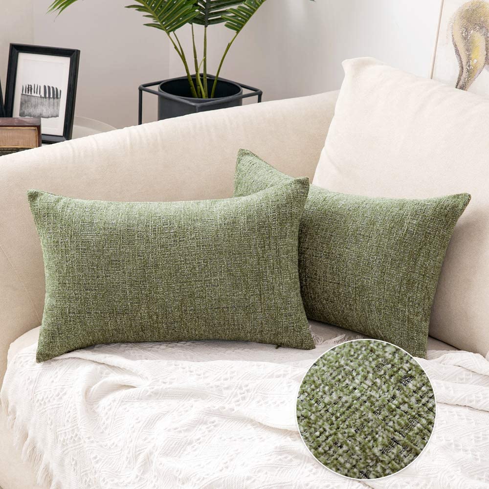  MIULEE Pack of 2 Pillow Covers 24 x 24 Inch Sage Green