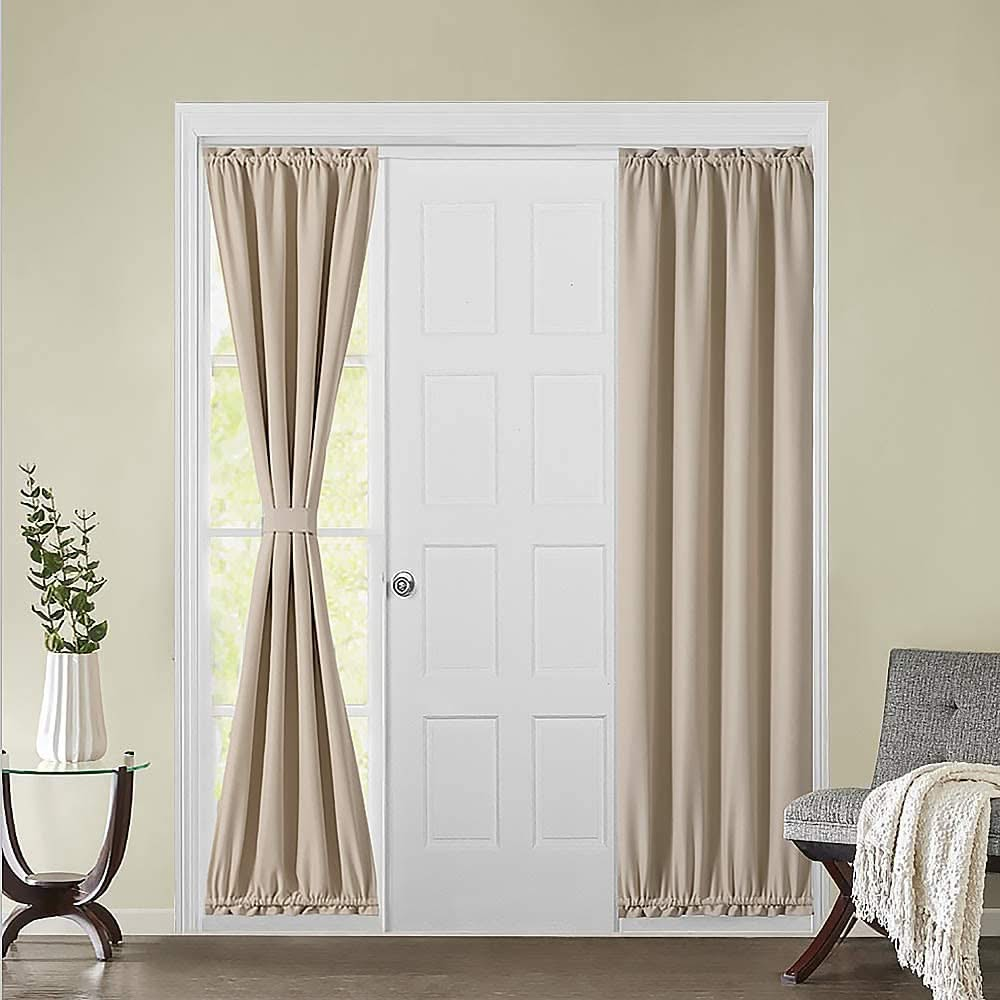 MIULEE Sidelight French Door Blackout Curtain Thermal Insulated Drapes Light Blocking 1 Panel