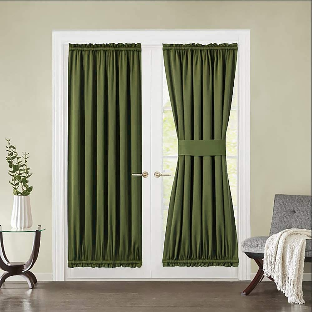 MIULEE Sidelight French Door Blackout Curtain Thermal Insulated Drapes Light Blocking 1 Panel