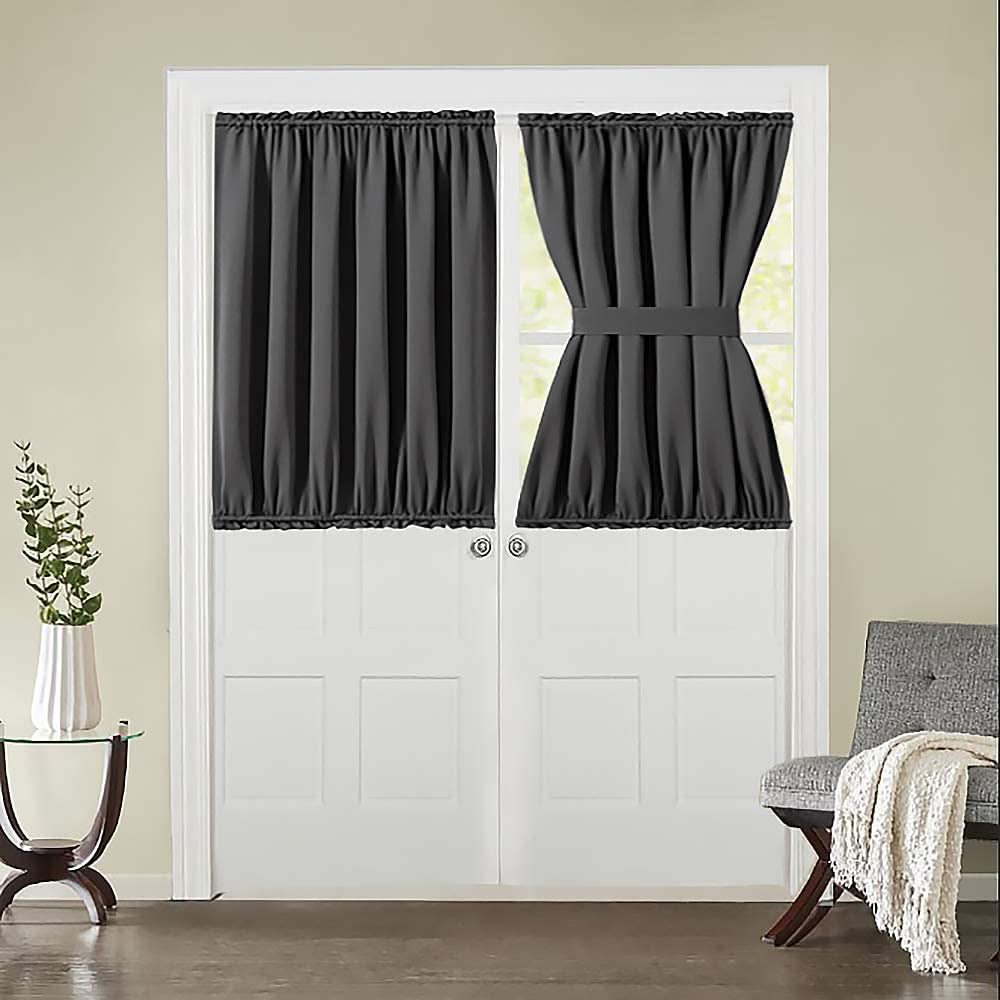 MIULEE Sidelight French Door Blackout Curtain Thermal Insulated Drapes Light Blocking 1 Panel