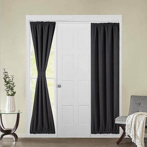 MIULEE Sidelight French Door Blackout Curtain Thermal Insulated Drapes Light Blocking 1 Panel