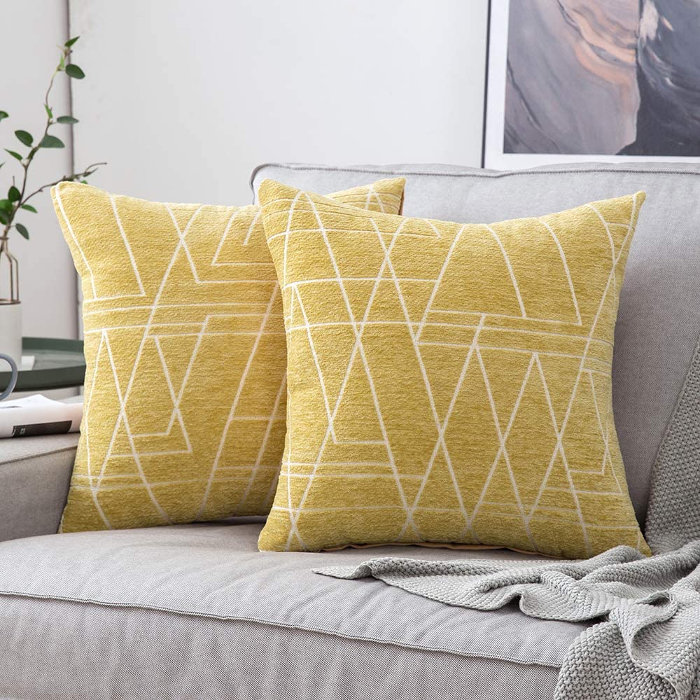 Chenille Geometry Cushion Cover Coussin Pillows Decor Home Cojines