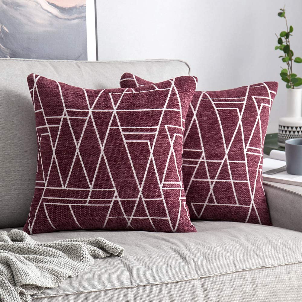 Chenille Geometry Cushion Cover Coussin Pillows Decor Home Cojines