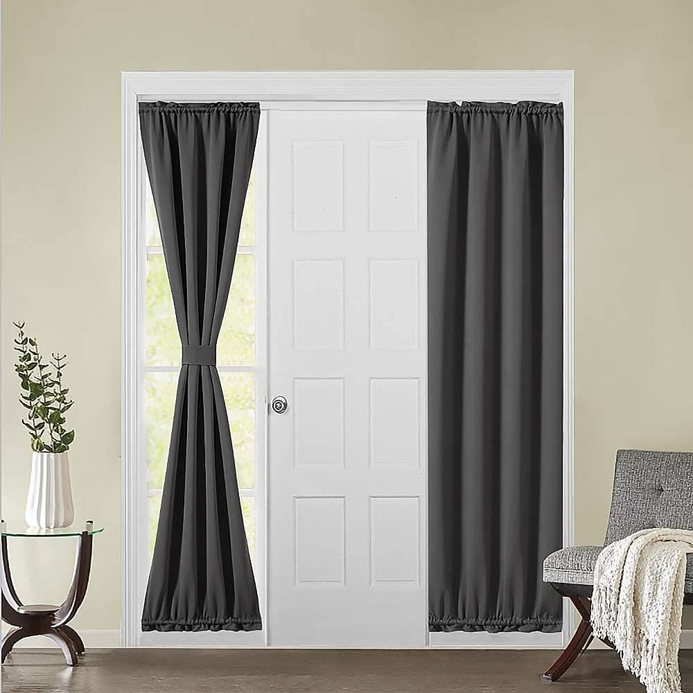 MIULEE Sidelight French Door Blackout Curtain Thermal Insulated Drapes Light Blocking 1 Panel