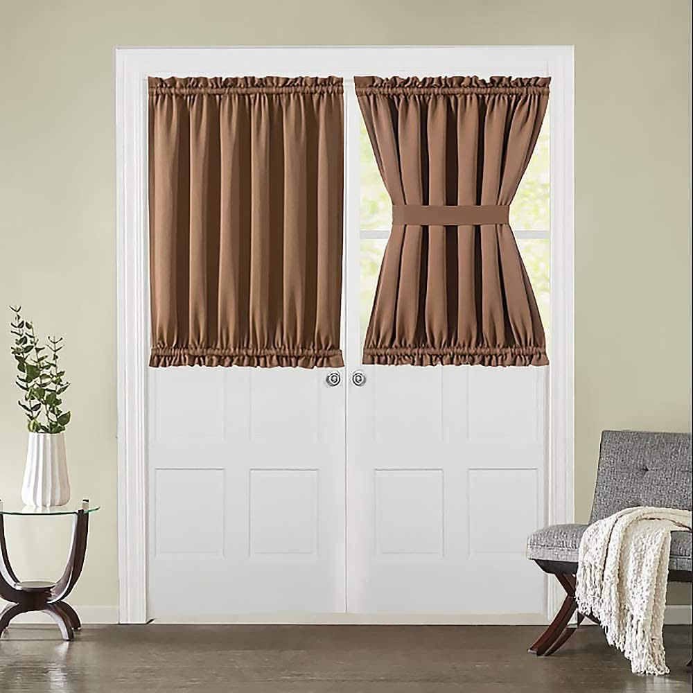 MIULEE Sidelight French Door Blackout Curtain Thermal Insulated Drapes Light Blocking 1 Panel