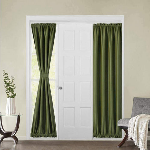 MIULEE Sidelight French Door Blackout Curtain Thermal Insulated Drapes Light Blocking 1 Panel