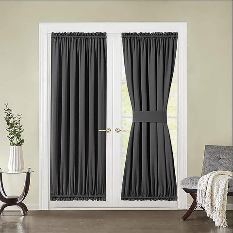 MIULEE Sidelight French Door Blackout Curtain Thermal Insulated Drapes Light Blocking 1 Panel