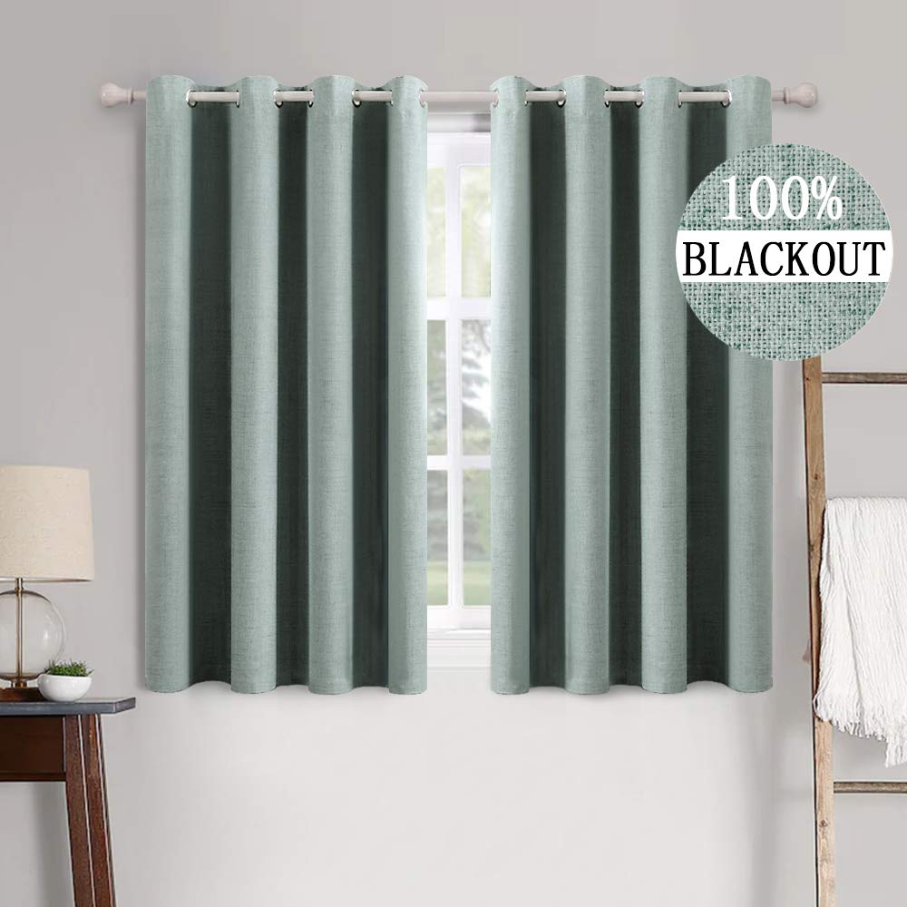 MIULEE 100% Blackout Thermal Insulated Curtains Grommet Darkening Curtains Draperies 2 Panels.