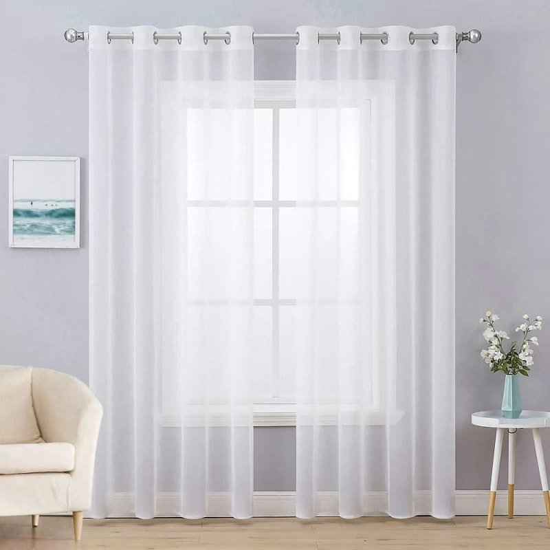 MIULEE Christmas Solid Sheer Curtains