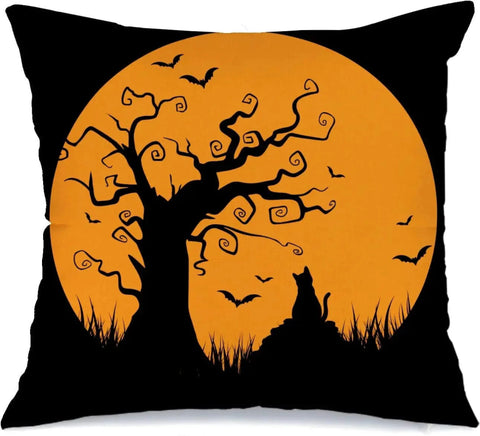 MIULEE Halloween Decor Pillow Covers Fall Decorative Pillows Farmhouse Throw Pillow Cases Pillowcases Ghost Spooky Vibe for Sofa 4 Pack - Miulee