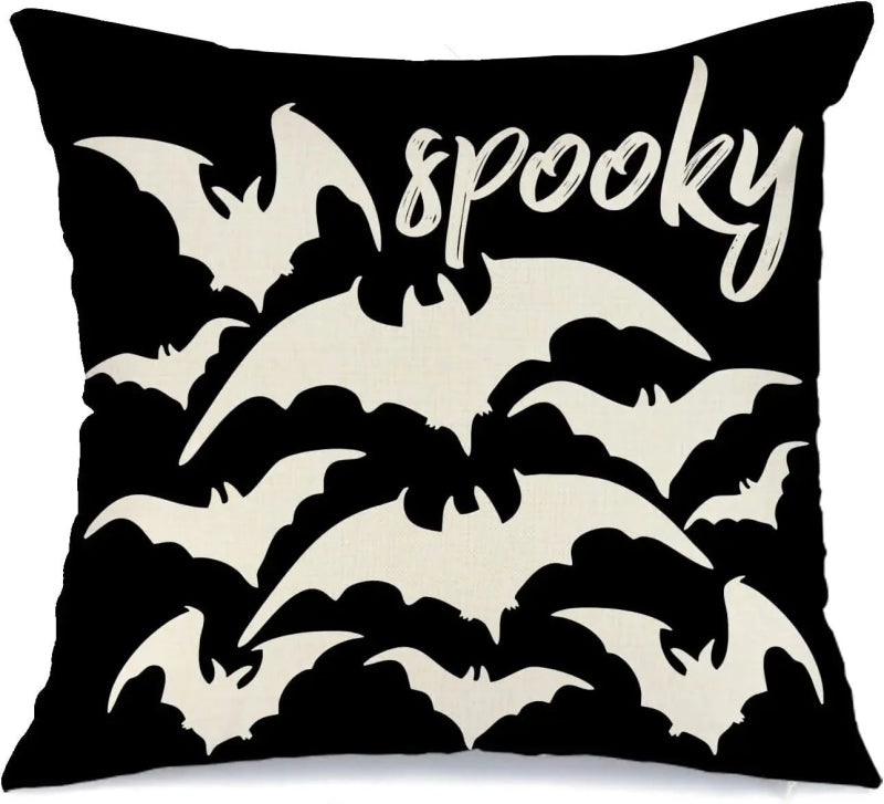 MIULEE Halloween Decor Pillow Covers Fall Decorative Pillows Farmhouse Throw Pillow Cases Pillowcases Ghost Spooky Vibe for Sofa 4 Pack - Miulee