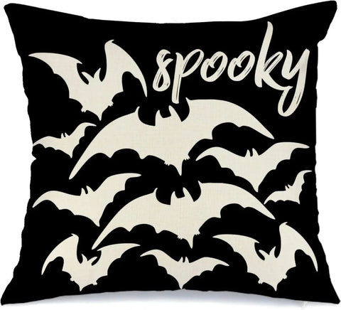 MIULEE Halloween Decor Pillow Covers Fall Decorative Pillows Farmhouse Throw Pillow Cases Pillowcases Ghost Spooky Vibe for Sofa 4 Pack - Miulee