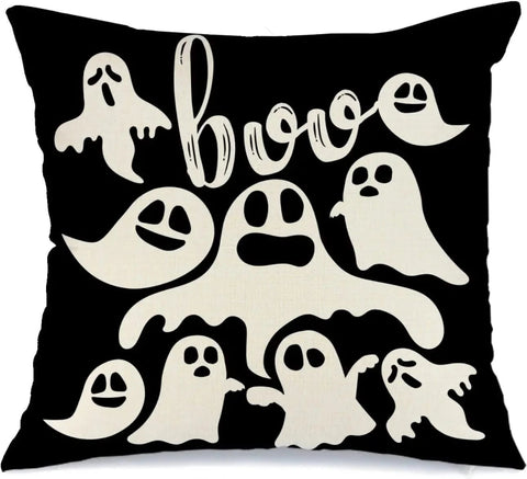 MIULEE Halloween Decor Pillow Covers Fall Decorative Pillows Farmhouse Throw Pillow Cases Pillowcases Ghost Spooky Vibe for Sofa 4 Pack - Miulee