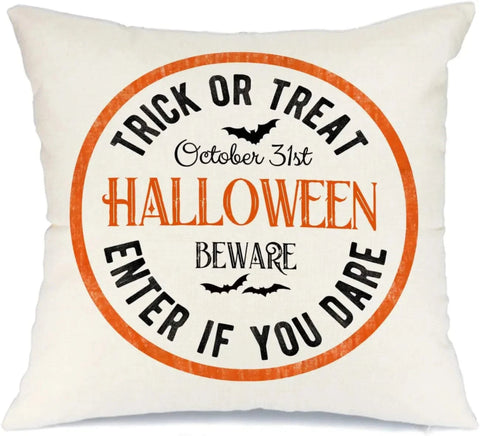 MIULEE Halloween Decor Pillow Covers Fall Decorative Throw Pillow Cases Farmhouse Linen Pillowcases Black Trick or Treat Pumpkin Bat Truck for Sofa 4 Pack - Miulee